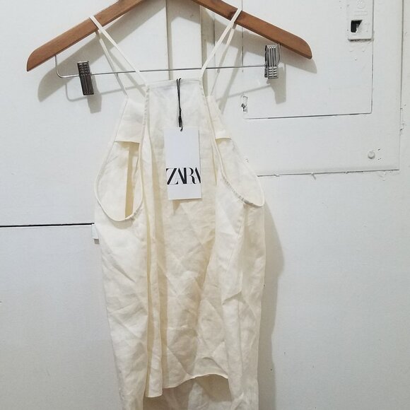 NTW 100% LINEN STONE BEIGE TOP - Picture 8 of 8